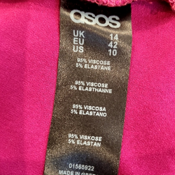 New ASOS Fit & Flare Wine Red Dress sz 10 - Picture 6 of 8